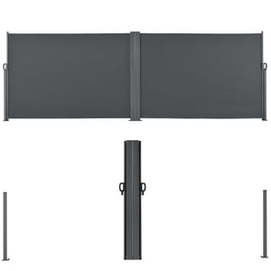Paravento Doppio Estraibile Alcazaba per Esterni 180 x 300 x 300 cm Grigio pro.tec