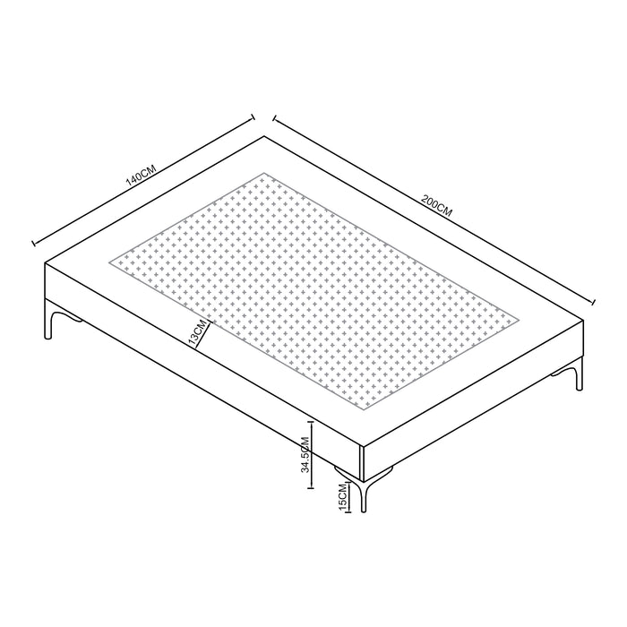 Letto Francese Lilla 140x200 cm con Fodera Protettiva - Verde [en.casa]