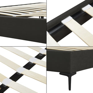 Letto Francese Lilla 140x200 cm con Fodera Protettiva - Blu [en.casa]