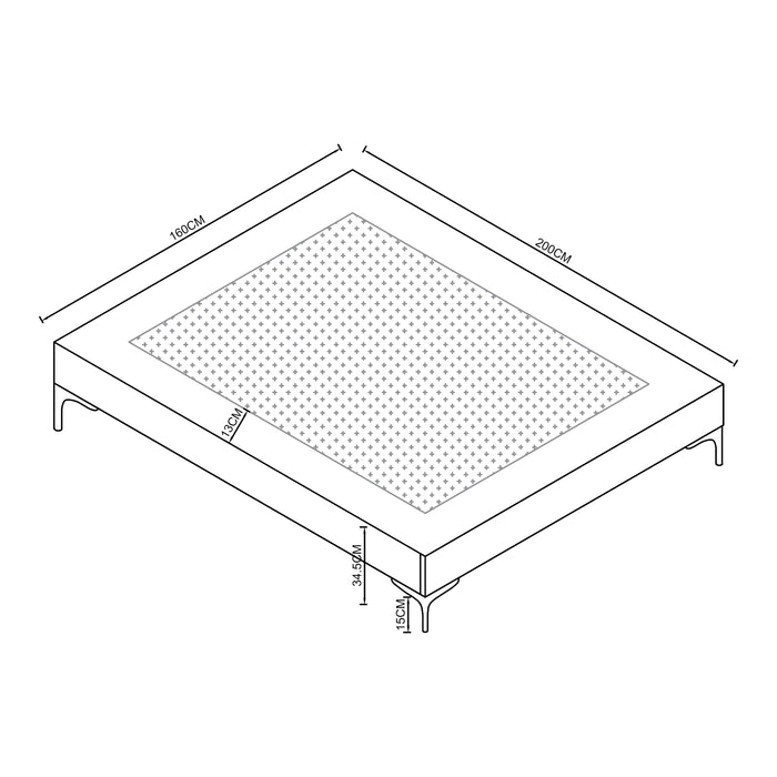 Letto Matrimoniale Lilla con Materasso 160x200 cm Fodera Protettiva Verde [en.casa]