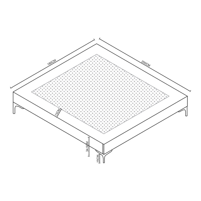 Letto Matrimoniale Lilla con Materasso 180x200 cm Fodera Protettiva Blu [en.casa]