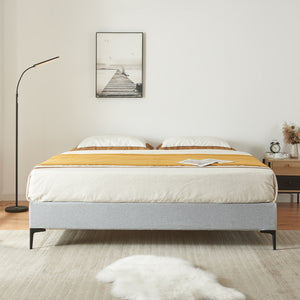 Letto Francese Lilla 140x200 cm con Fodera Protettiva - Grigio Chiaro [en.casa]