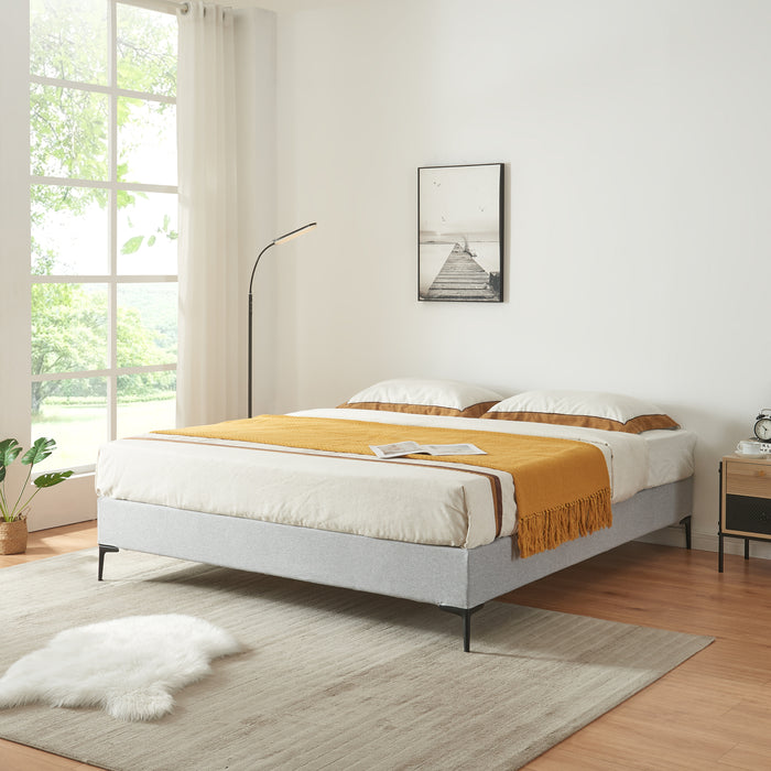 Letto Francese Lilla 140x200 cm con Fodera Protettiva - Grigio Chiaro [en.casa]
