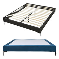 Letto Francese Lilla 140x200 cm con Fodera Protettiva - Blu [en.casa]