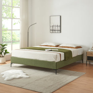 Letto Francese Lilla 140x200 cm con Fodera Protettiva - Verde [en.casa]