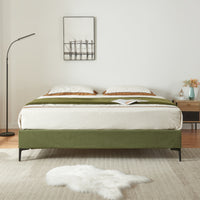 Letto Francese Lilla 140x200 cm con Fodera Protettiva - Verde [en.casa]