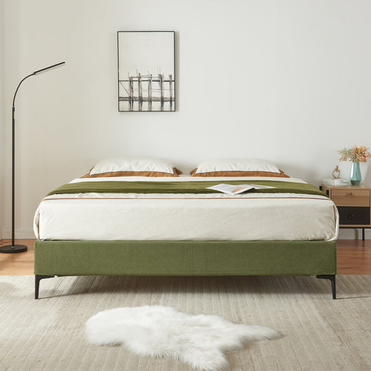 Letto Francese Lilla 140x200 cm con Fodera Protettiva - Verde [en.casa]