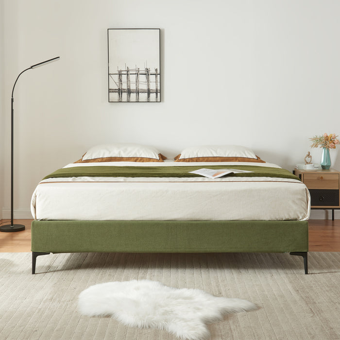 Letto Francese Lilla 140x200 cm con Fodera Protettiva - Verde [en.casa]
