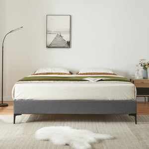 Letto Matrimoniale Lilla 160x200 cm con Fodera Protettiva - Grigio Scuro [en.casa]