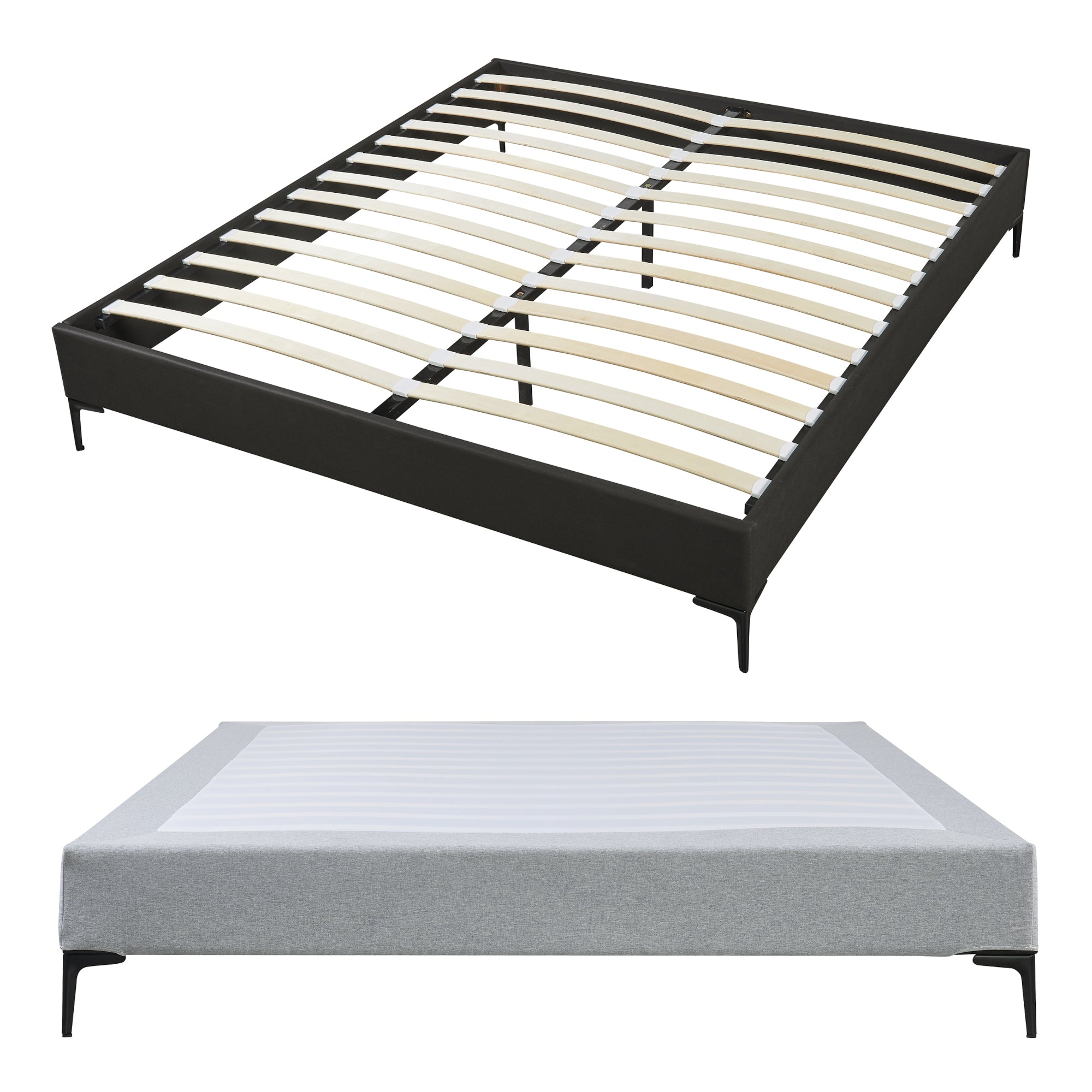 Letto Matrimoniale Lilla 160x200 cm con Fodera Protettiva - Grigio Chiaro [en.casa]