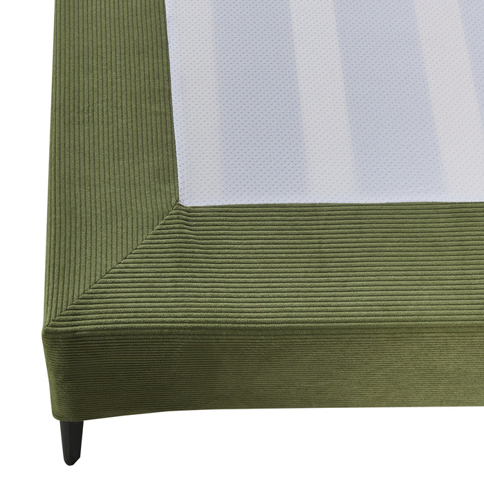 Letto Matrimoniale Lilla con Materasso 160x200 cm Fodera Protettiva Verde [en.casa]