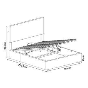 Letto Contenitore Juva Apertura a Ribalta Letto Matrimoniale con Materasso 160x200 cm Velluto a Coste Beige Corium