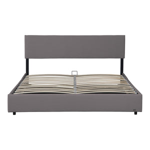 Letto Contenitore Juva con Apertura a Ribalta Letto Matrimoniale 160x200 cm Velluto a Coste Grigio Corium