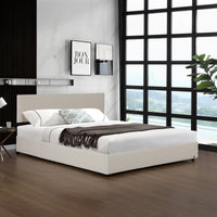 Letto Contenitore Juva con Apertura a Ribalta Letto Matrimoniale 180x200 cm Velluto a Coste Beige Corium