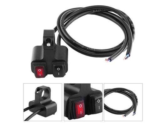 Doppio Interruttore ON/OFF per Manubrio Moto da 7/8 pollici 22mm 12V 16A per Faretti - Ex Esposizione