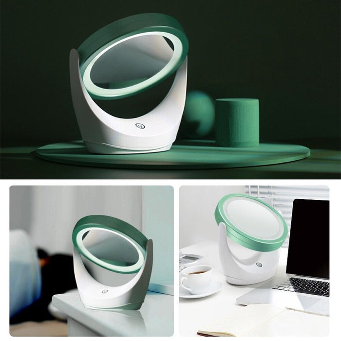 Doppio Specchio a led per trucco da tavolo girevole ingrandimento 5X WL8001