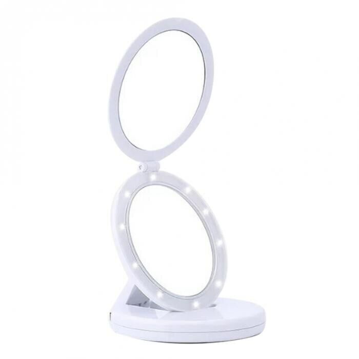 Doppio specchio pieghevole a LED Make up Specchio ingrandimento 5X makeup trucco