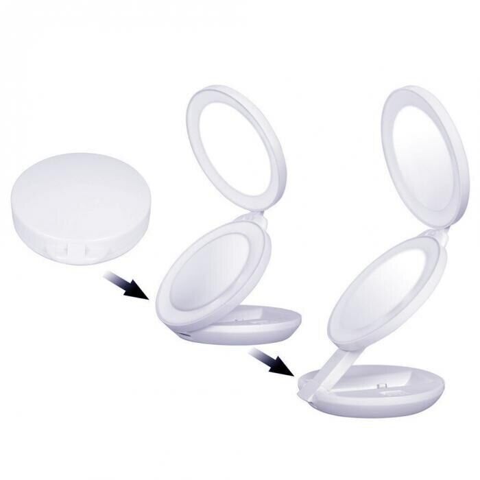 Doppio specchio pieghevole a LED Make up Specchio ingrandimento 5X makeup trucco