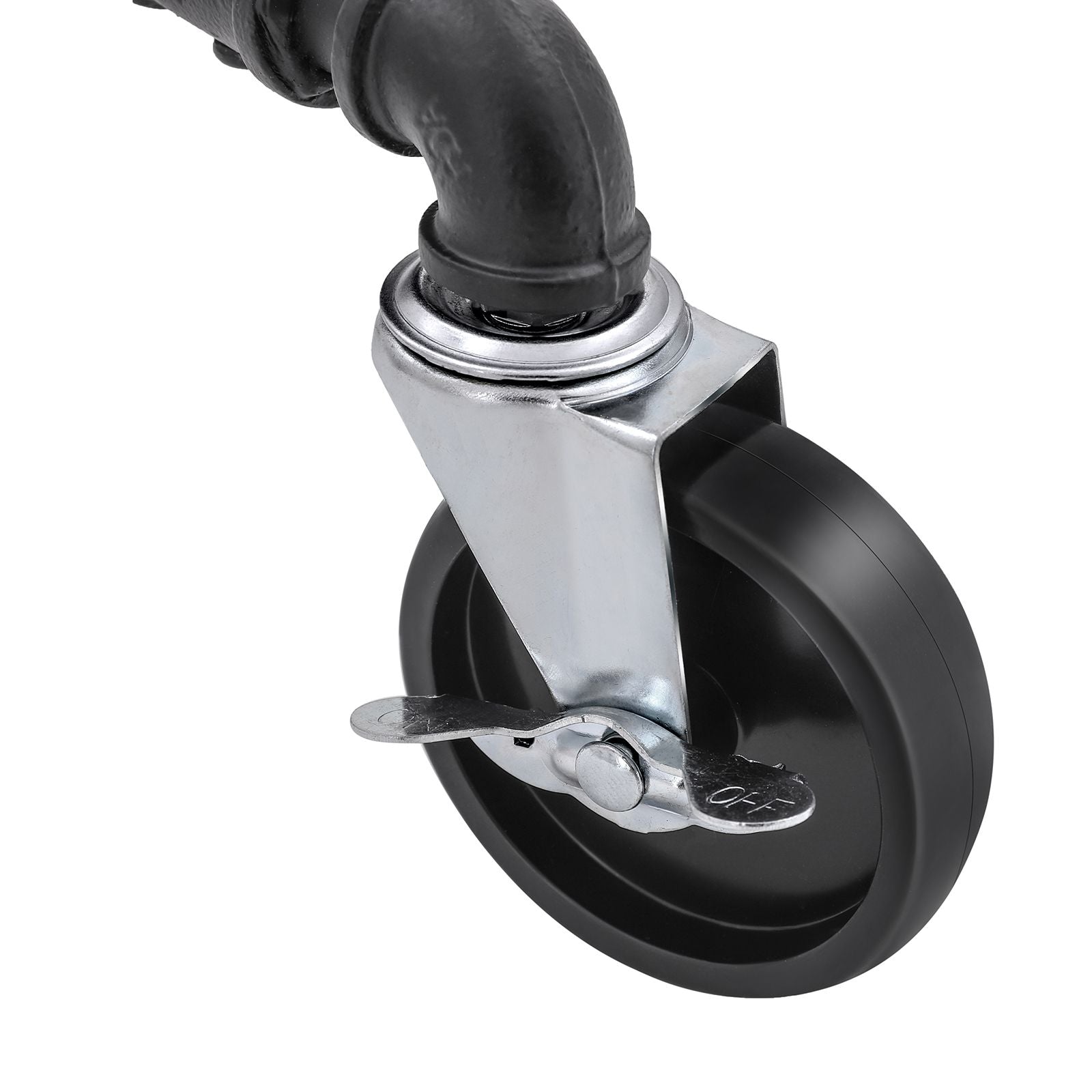 Appendiabiti con ruote capacità di carico 110 kg due barre appendiabiti mobili ripiano in metallo nero di qualità commerciale 12_0007064