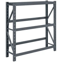 Scaffale per 6 Casse di Bevande Autoportante a 3 Livelli con Ripiani Regolabili, 110x30x110cm, Grigio