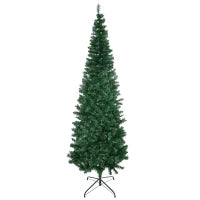 Albero di Natale Slim Artificiale 210 cm con Rami Realistici, Albero di Natale Alto e Stretto con Base Pieghevole, Verde