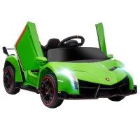 Macchina Elettrica per Bambini Lamborghini Veneno 12V con Telecomando, Età 3-6 Anni, Verde
