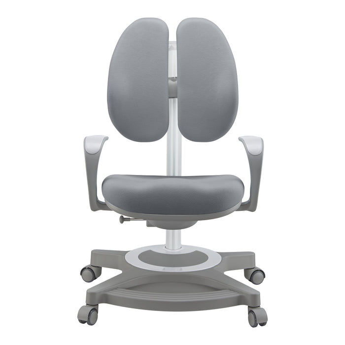 Set Sauda Scrivania e Sedia Girevole per Bambini Altezze Regolabili - Grigio [en.casa]