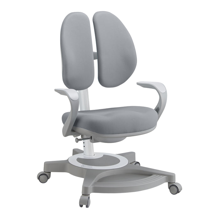 Set Sauda Scrivania e Sedia Girevole per Bambini Altezze Regolabili - Grigio [en.casa]