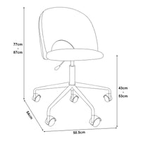 Sedia Girevole Kajaani da Scrivania Effetto Velluto Grigio [en.casa]