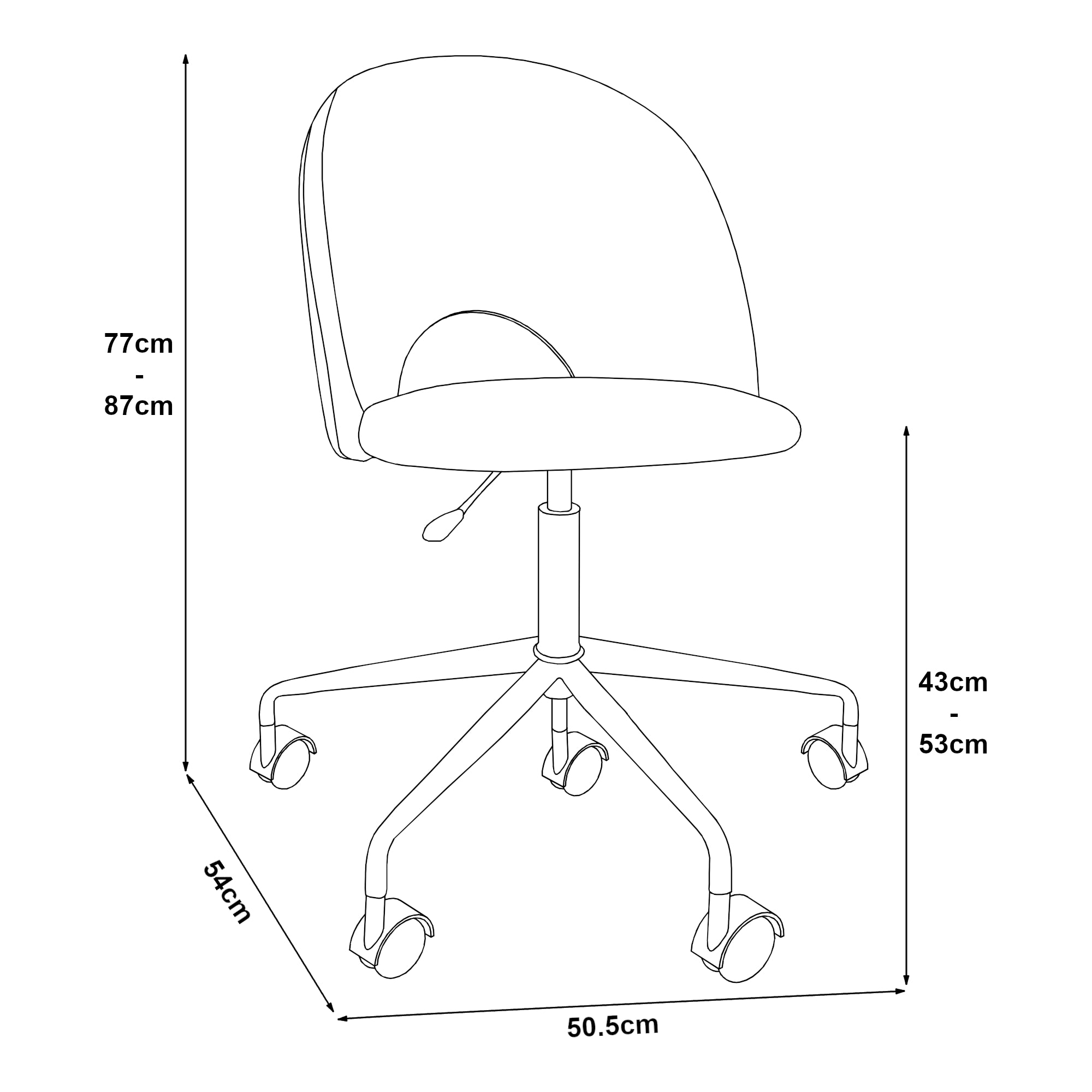 Sedia Girevole Kajaani da Scrivania Effetto Velluto Grigio [en.casa]