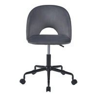 Sedia Girevole Kajaani da Scrivania Effetto Velluto Grigio [en.casa]