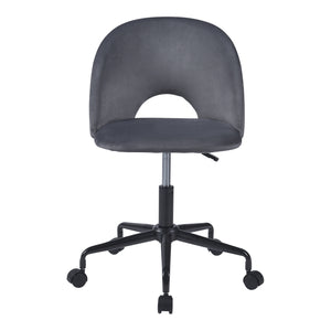 Sedia Girevole Kajaani da Scrivania Effetto Velluto Grigio [en.casa]
