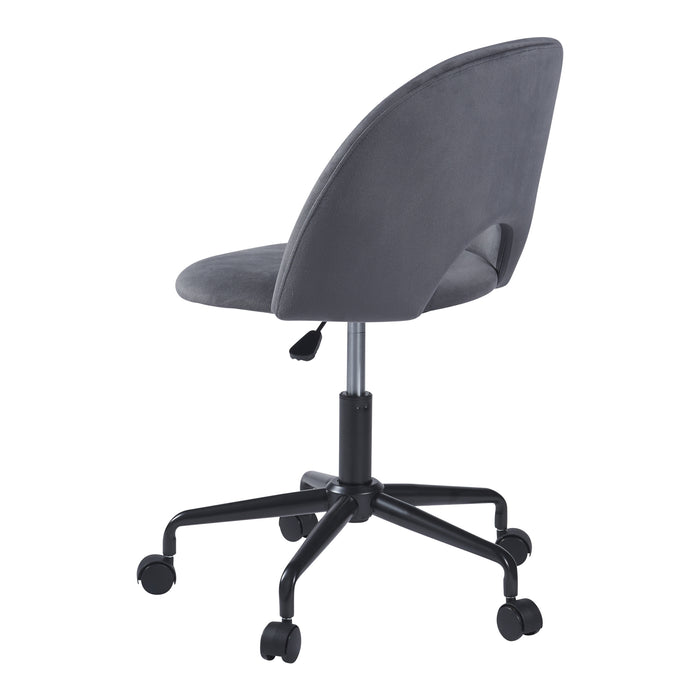 Sedia Girevole Kajaani da Scrivania Effetto Velluto Grigio [en.casa]