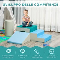 Set 4 Blocchi di Costruzioni Morbidi per Bambini da 1-3 Anni Modulabile, Multicolore