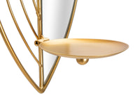 Due Porta candele da muro in metallo dorato 18x13x41-15x13x35cm Leaf