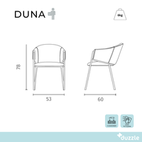 Duna, Set di 2 sedie in tessuto easy-clean Beige Scuro (53cm X 60cm H. 78cm) | Duzzle
