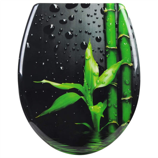 Copriwater Sedile WC Premium, Copriwater incernierato regolabile con chiusura ammortizzata per bagno di famiglia in bambù 19_0000735