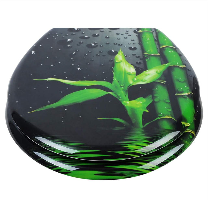 Copriwater Sedile WC Premium, Copriwater incernierato regolabile con chiusura ammortizzata per bagno di famiglia in bambù 19_0000735