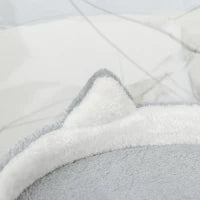 Albero Tiragraffi per Gatti con Trespolo, Casetta, Rampa e Pallina, in Legno e Peluche, 60x40x100 cm, Grigio Chiaro