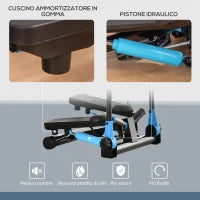 Stepper Fitness con Maniglia e Monitor LCD per Allenamento a Casa e Palestra, Blu