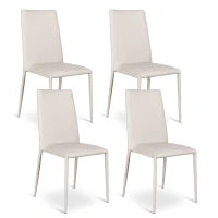 E-STYLO Sedia in similpelle grigio con gambe in metallo grigio, imbottita, impilabile, 40cm X 42cm H. 96cm.