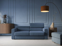 Dylan Divano con pouf estraibile 188 cm grigio