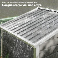 Casetta da Giardino in Metallo con Porte Scorrevoli e Lucchetto con Chiavi, 2.1x1.2x1.9m, Grigio Scuro
