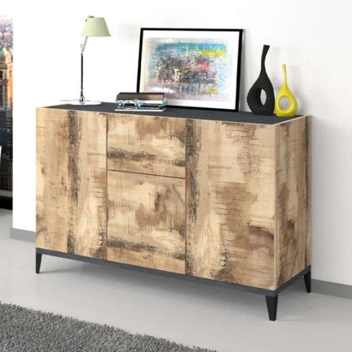 Credenza madia 120x40cm ingresso soggiorno 3 ante cassetto Rachel Report