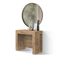 PAZZO DESIGN Tavolo Consolle Allungabile con porta prolunghe, Rovere Rustico, Made in Italy, da 45 a 300 cm