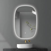 Specchio 5 mm rettangolare stondato retroilluminato interruttore touch *** misure 60x80 cm, tonalità dimmerabile 270...