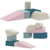 Set di 5 Costruzioni Morbide in Schiuma per Bambini con Fodere Estraibili, 61x40.6x60 cm, Multicolore