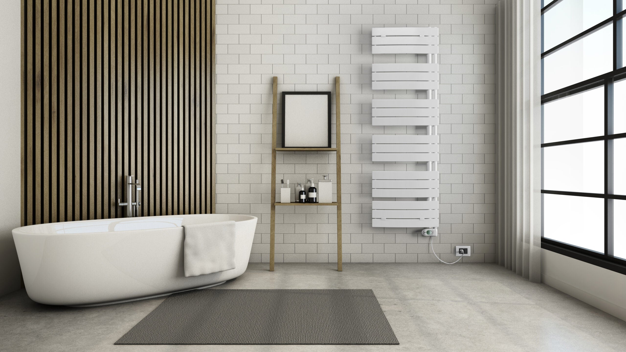 Radiatore elettrico termoarredo scaldasalviette 1380 mm x 550 mm 600 Watt