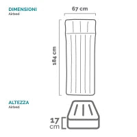 Intex 67997 - Materasso Gonfiabile Camping Laminato, 67x184x17 cm