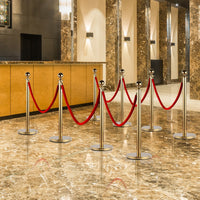 Easycomfort Transenne Elimina Separacode Paletti di Delimitazione con Corde Rosso Acciaio Inox Ф32 x 95CM Oro